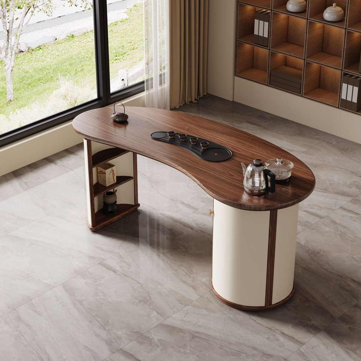 新中式实木茶桌组合一体高端家用办公客厅现代轻奢简约功夫茶台