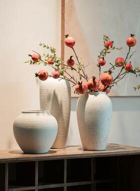 景德镇新中国风拉丝素白陶瓷花瓶入口桌饰花瓶样式景德镇装饰