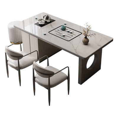 岩板茶桌书桌一体两用轻奢泡茶桌椅组合轻奢功夫茶台喝茶桌办公室