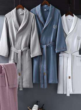 水睡新袍薄款纯棉2023AL女ltao1021男士EX浴长款速干酒店袍款情侣