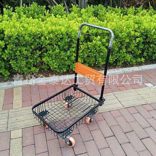 超市购物车折叠手推车便携小网车折叠平板车15541556
