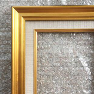 金色实木画框小画框照片框相框加有机玻璃背板尺寸装 裱框油画画框