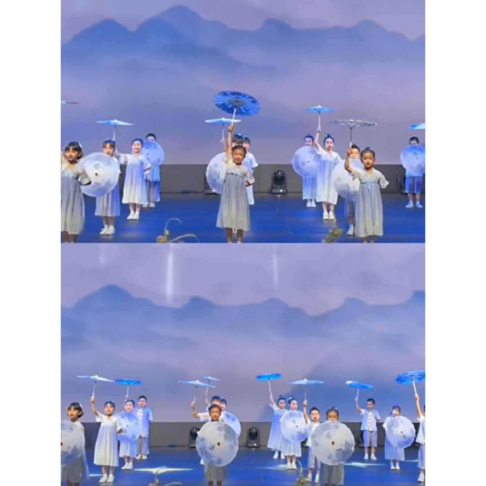 青花瓷儿童演出服伞舞舞蹈服道具小学生男女童中国风国学夏季汉服
