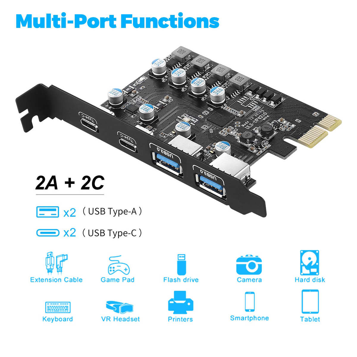 usbpciecard内置口*usb3* c.20口/扩展+ . 2 gen1卡 usb3a2usb