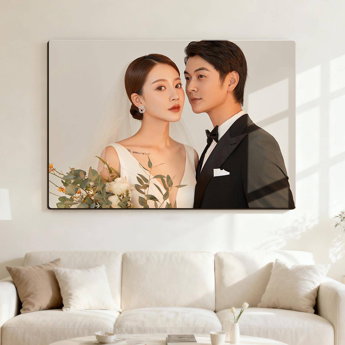 洗婚纱照片定制相框放大挂墙卧室床头结婚照相片打印加制作高级感