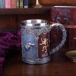 Tankard Stainless Beer Mug Cups Thrones Resin Game Steel