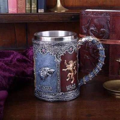 Game of Thrones Tankard Stainless Steel Resin Cups Beer Mug