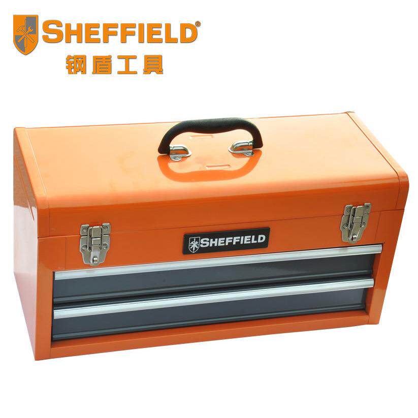 钢盾工具2抽屉铁皮工具箱带锁抽屉大号三层加厚多功能五金维修箱