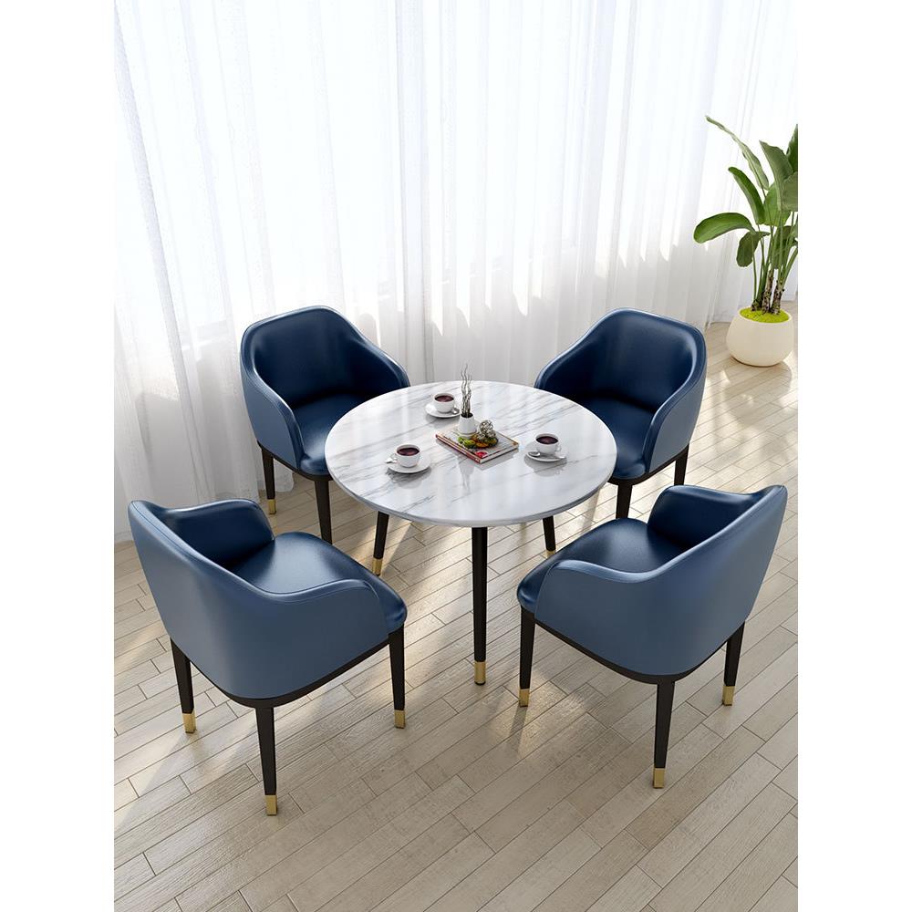 轻奢售楼处接待洽谈桌椅组合4S店一桌四椅展厅休闲会客小圆桌椅子