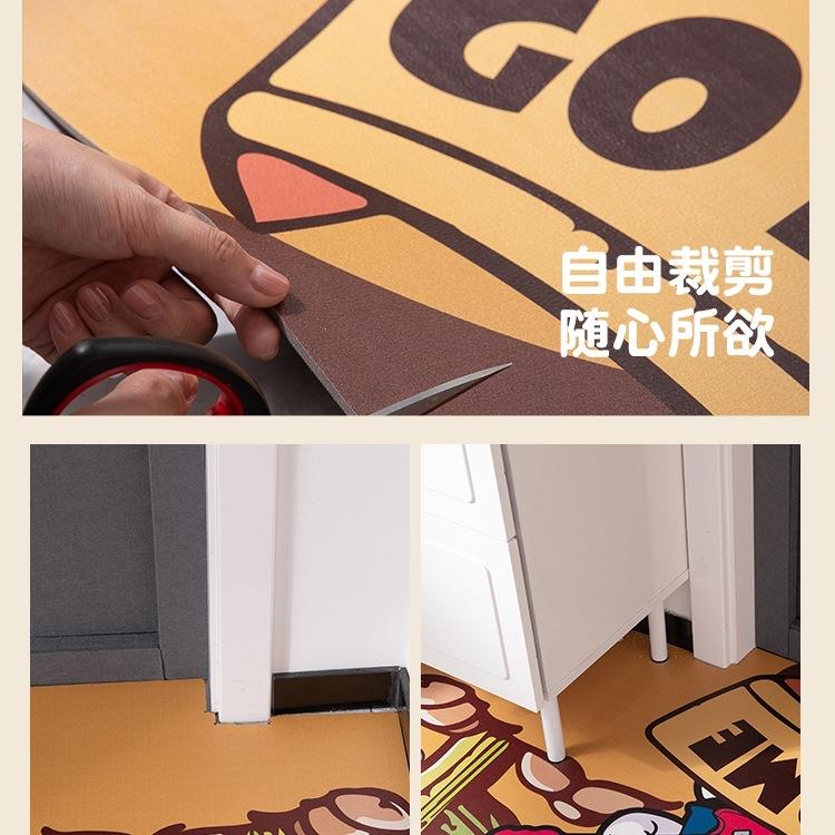 猫卡通入户门地垫耐脏防F988THT7滑免洗革门垫p熊vc皮家用玄脚关