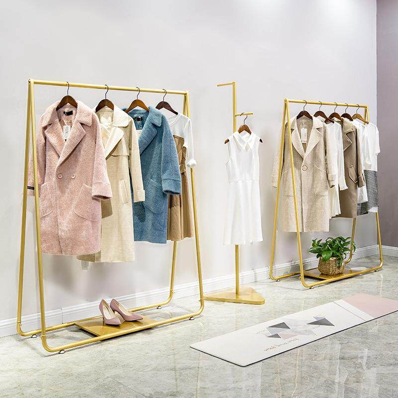 展示架落地式组合女装店货架铁艺中岛陈列架挂衣服架子女装店专用