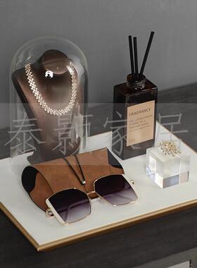 毡衣JJ服现极简样代板房衣帽间毛简软装饰品约衣柜展厅道具托盘组