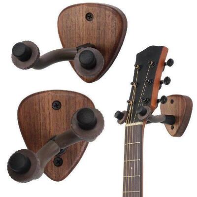Walnut Base Guitar Hanger with Screws Guitar Wall Hook