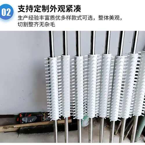 毛刷辊工业清洗打磨弹簧毛刷辊带轴外绕尼龙辊刷除尘圆形辊筒毛刷