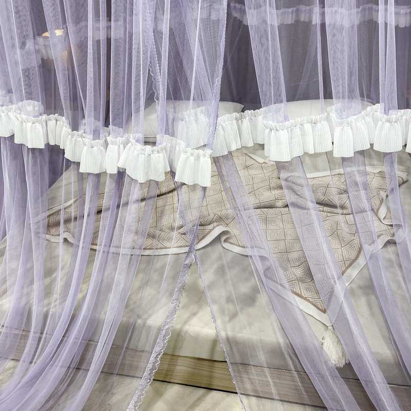 S228加宽加大吊顶蚊帐 圆顶公主风落地送吸盘粘勾大床拼小床大号2