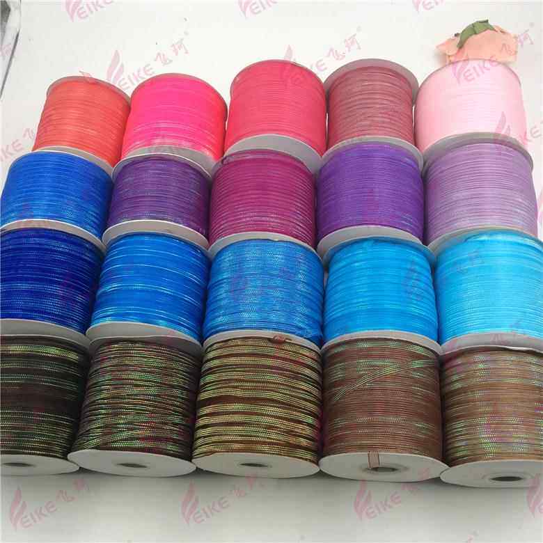 6mm七彩网纱幻彩纱带丝带diy服装辅料婚庆家纺礼品鲜花包装织带