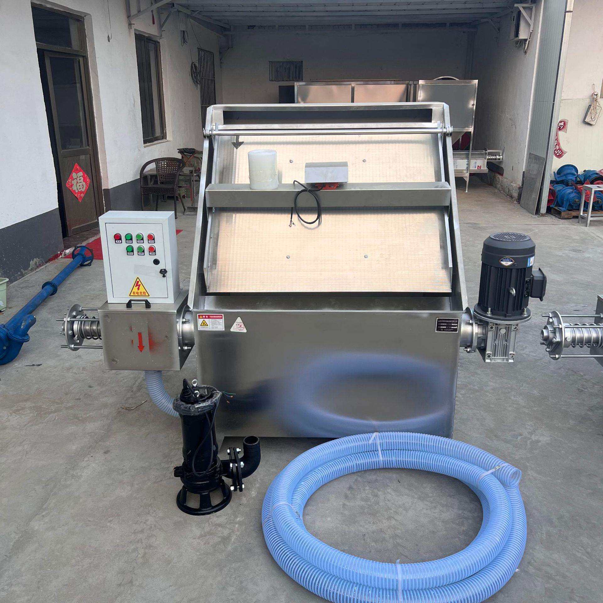 水泡粪专用斜筛式猪粪干湿分离机鸡粪牛粪固液分离机酒糟脱水机