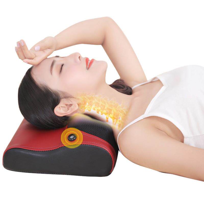 高档智能颈椎腰背部敲按摩器颈椎病热敷肩颈彷真人揉打按摩捏枕仪