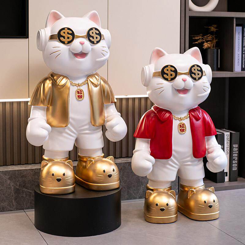 带来财富和宝藏猫2025新的客厅装饰落地灯豪华家庭入口搬家新家开