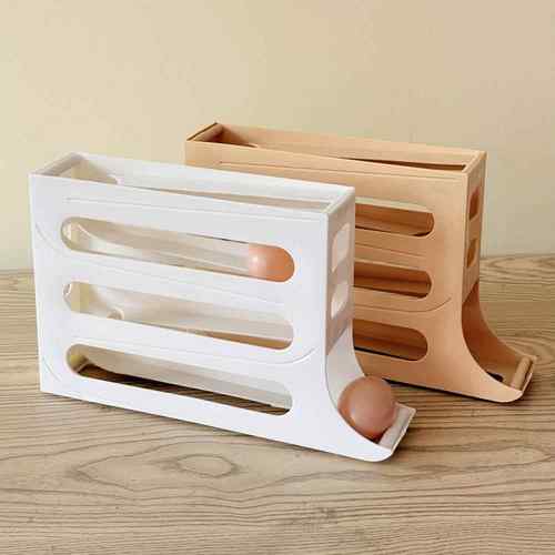 创意自动滑梯式鸡蛋收纳盒家用四层蛋托鸡蛋架省空间冰箱侧门收纳