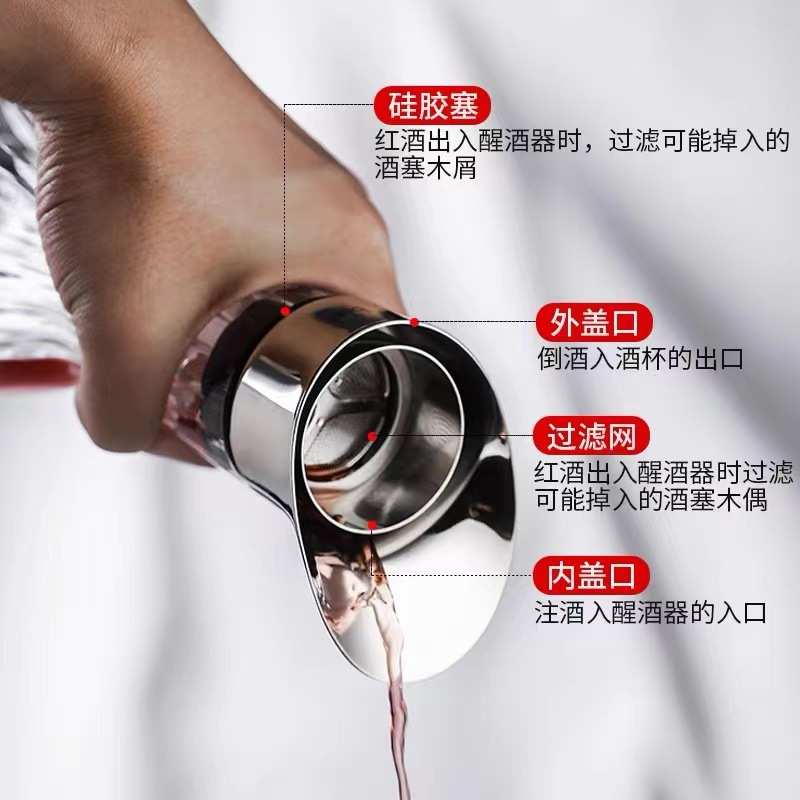 贝尔瀑布式快速红酒醒酒器家用酒壶欧式水晶玻璃过滤葡萄酒分酒器