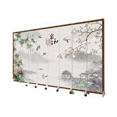 屏风隔断客厅中式 卧室遮挡玄关可移动折叠墙办公室山水画隔断屏风