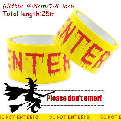 Halloween Decorations Scary Caution Tape,Do Not Enter Yellow