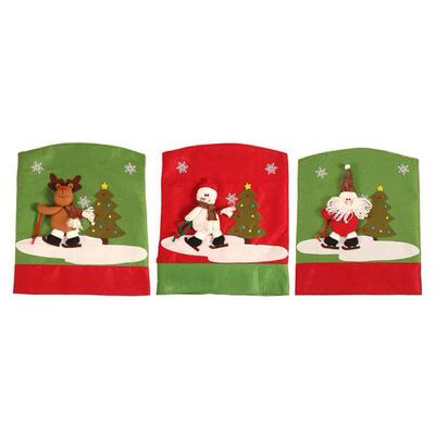 Christmas Chair Covers Mr and Mrs Santa Claus Chair Back