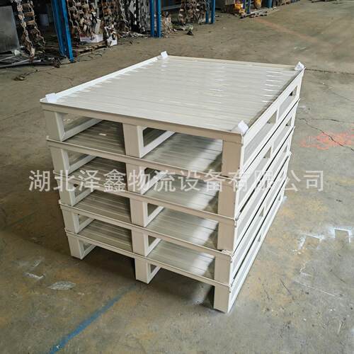 厂家可定坚固耐用铁卡板栈板钢制物流四面进叉防潮防滑仓库铁托盘