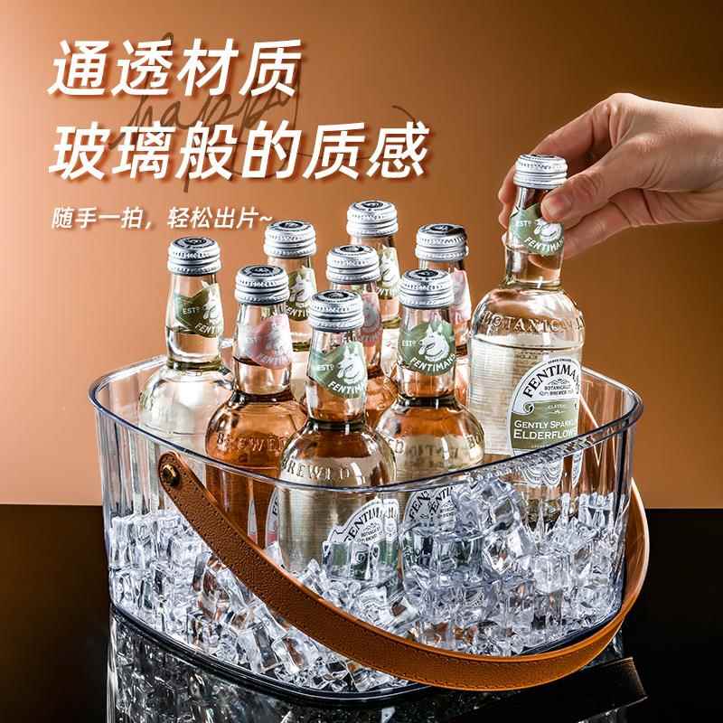 冰桶装冰的块桶酒吧kt啤8031v家商用透明网红高颜值用小酒桶储存