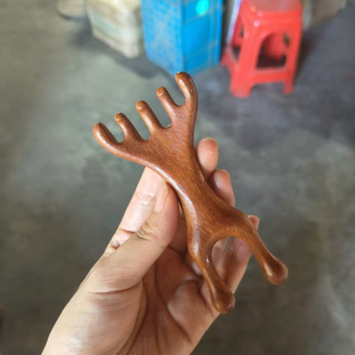 檀木三合一多功能梳子按摩器梳子拨筋棒按摩梳眼部按摩器
