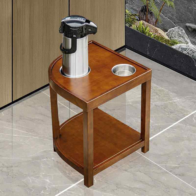 实木麻将桌茶几茶水架茶楼扇形防撞小茶桌棋牌室岩板专用边几角几