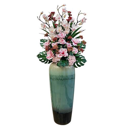 陶瓷落地大花瓶摆件客厅酒店插花干花装饰简约现代大号居家绿色