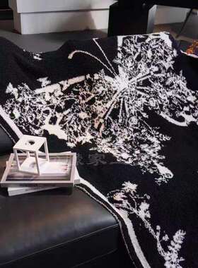 「设计师款蝴蝶绒沙」发盖针织毯半边SFB午休绒毯床上装饰软绵绵