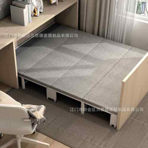 单午休叠入柜式隐床式人家用双人床多功能抽屉午折睡床书房入柜式