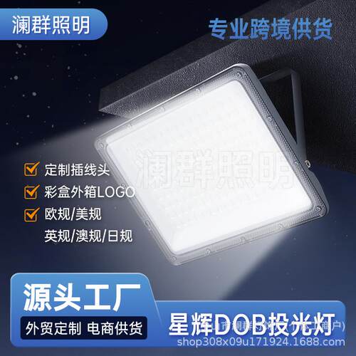 投光灯DOB透镜泛光灯户外防水庭院投射灯100W高流明工地照明灯
