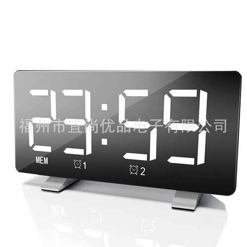 跨境亚马逊热卖 和弦音双闹钟 LED大屏显示电子钟 大屏数字闹钟