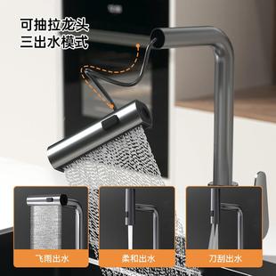 式正品厨房304不钢手水槽大单槽台下嵌入锈家用洗碗工池洗菜盆