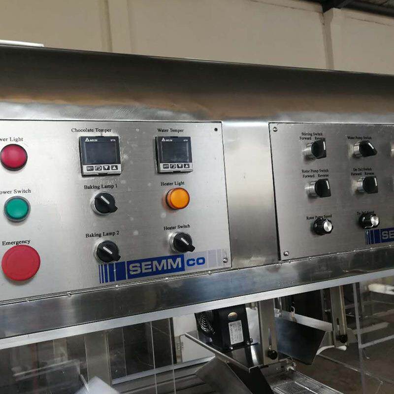 欧联机械600mm巧克力涂衣机巧克力设备调温涂衣一体机