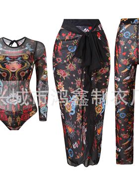 Piece beach sunscreen swimsuit set, one-piece swimsuit for