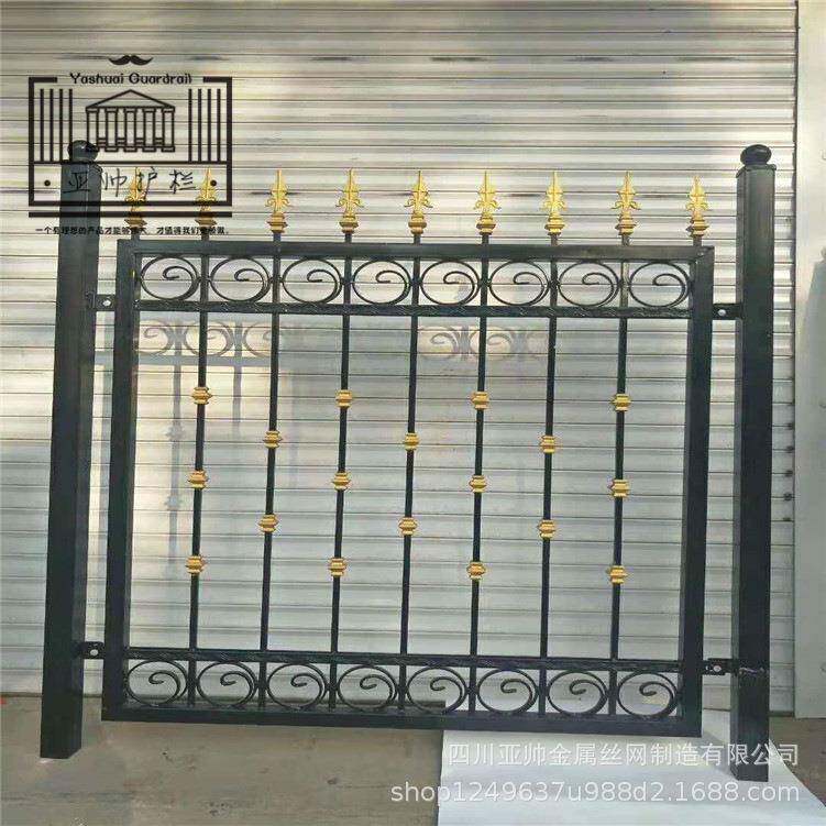 成都别墅铁艺护栏花式庭院围栏古铜色金色厂区花园隔离护栏图片