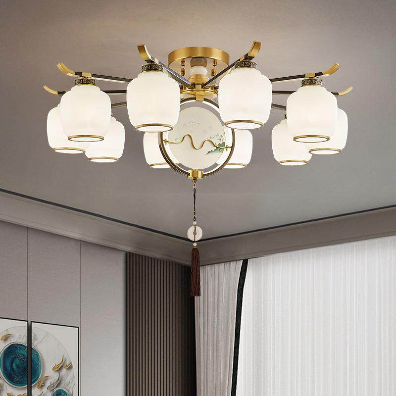 全铜新中式吊灯客厅灯具仿古中国风餐厅灯现代简约酒店书房卧室灯