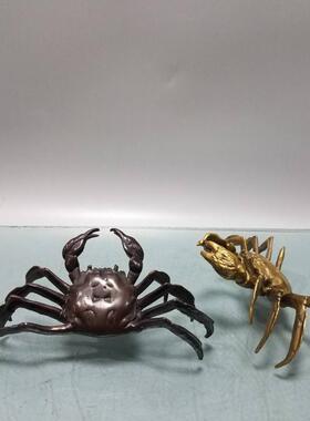 铜螃蟹摆件家居客厅酒柜办公室店铺桌面工艺创意装饰品铜螃蟹
