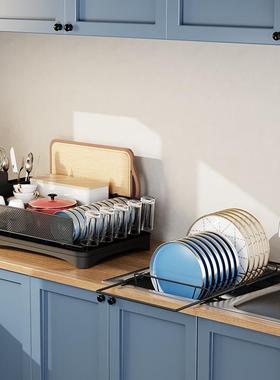纳碗碟沥水架双层面厨房台餐具盘子收架家LLZ用功能多碗筷架