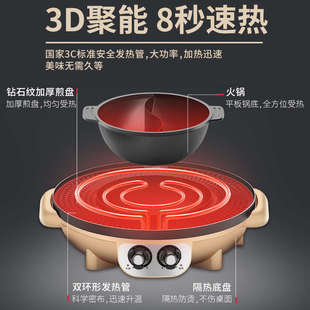 火鍋盤烤鍋多功能粘料理家用鍋一體電烤肉涮不無(wú)煙盤燒燒烤電烤爐