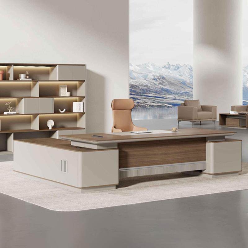 轻奢肤感老板桌现代简约设计感办公桌椅客厅办公台书房学习写字台