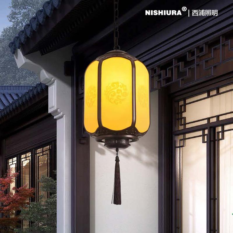 新中式户外LED亭子凉亭吊灯防水庭院大门室外挂灯别墅走廊阳台灯