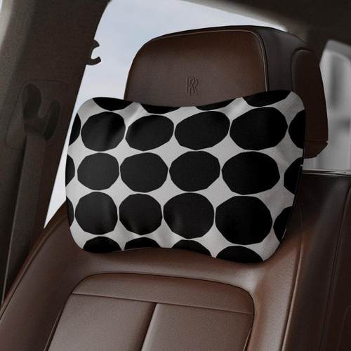 芬兰圆点石头图案汽车护颈枕靠枕办公椅头枕四季通用座椅绑带 1
