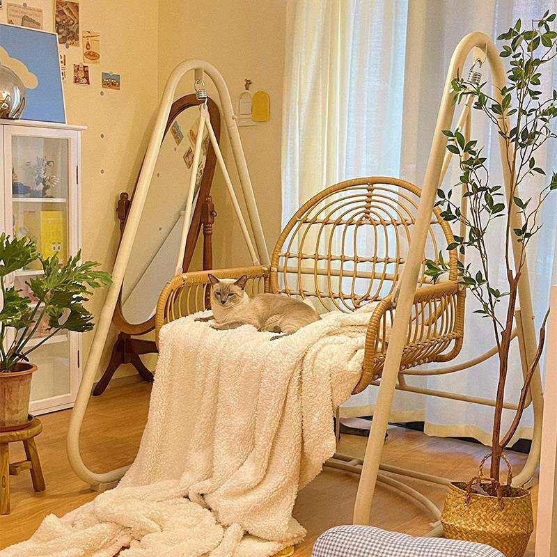 直销吊椅家用阳台单人室内秋千摇篮椅客厅双人网红吊篮垒德株