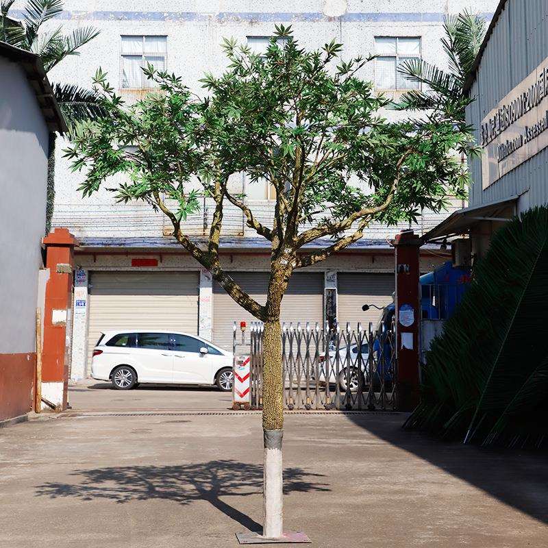 仿真绿枫树室外造景摆件假枫树庭院主题园林假植物造景真木杆绿枫